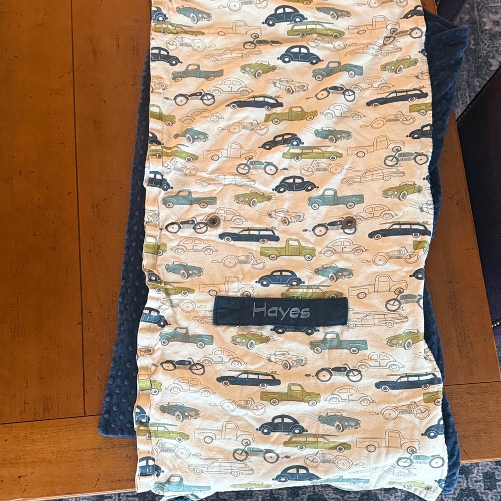 Toddler Nap Mat Cover Cars Print Minky Dot Back Monogram Hayes
